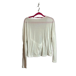 Shein Open Back White Long Sleeve Top